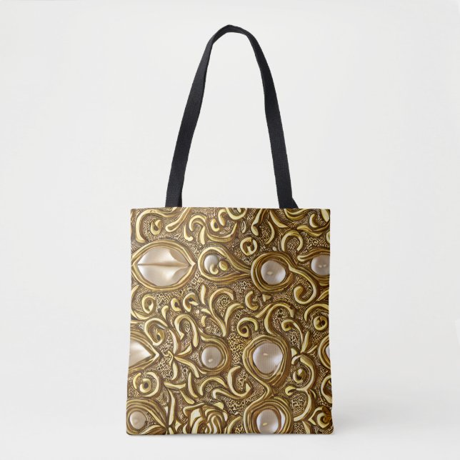 Barockstil Burniertes goldflorales Muster Tasche (Vorderseite)