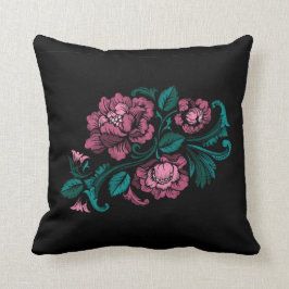 Barockstil Stickereien Rosa Aquamarine Blütenfarbe Kissen