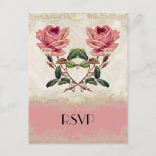 Barockstil Vintage Rose Lace Einladungspostkarte