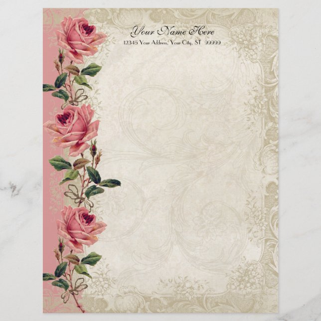 Barockstil Vintage Rose Lace Flyer (Vorne)