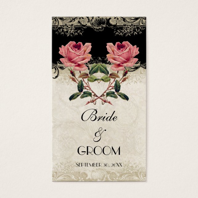 Barockstil Vintage Rose Schwarzer Gefallen Geschen (Vorderseite)