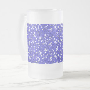 Barocktapete - blaues Muster der Blume Mattglas Bierglas