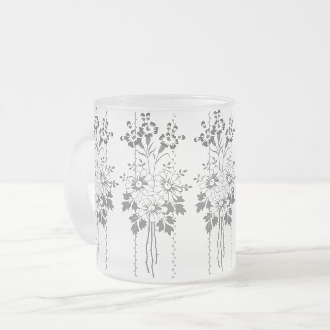 Barocktapete Blume Mattglastasse (Vorderseite Links)