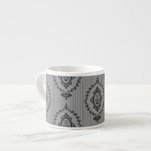 Barocktapete in Grau Espressotasse