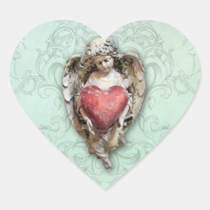 BarockVintager Herzkreuz Herz-Aufkleber