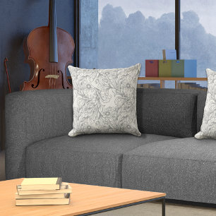Baroque Acanthus Leaf Gray Kissen