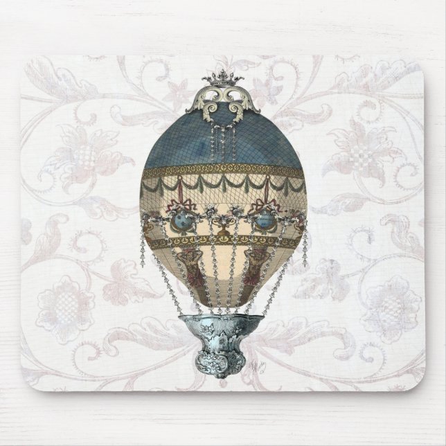 Baroque Balloon Blue & Cream Mousepad (Vorne)