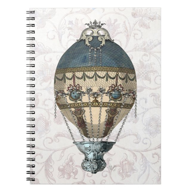 Baroque Balloon Blue & Cream Notizblock (Vorderseite)