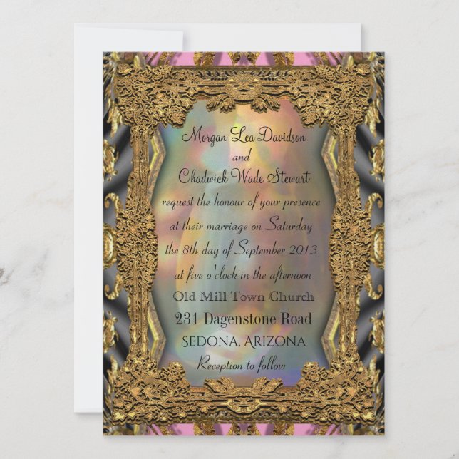 Baroque Barnetcue Formal Einladung zur Hochzeit (Vorderseite)