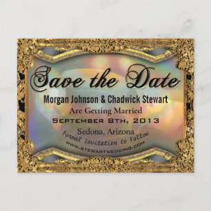 Baroque Barnetcue Formales Save the Date Postkarte