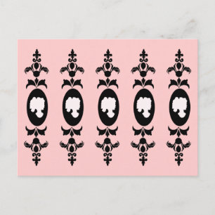 Baroque Damask Cameo Postkarte