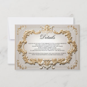 Baroque Elegante Kalligrafie-Skript Hochzeitsdetai RSVP Karte