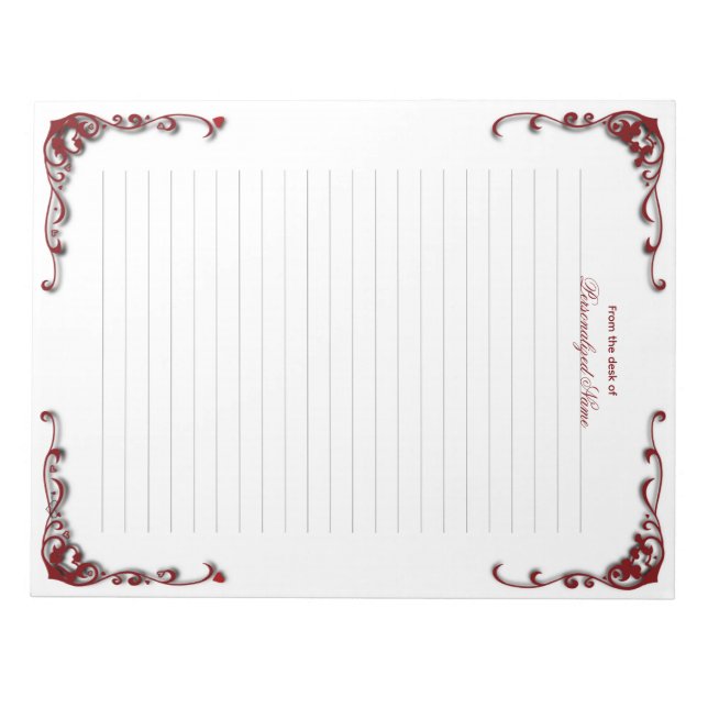Baroque Elegante Lined Notizblock (Vorderseite)