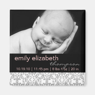 Baroque en blanc bébé fille Magnet photo