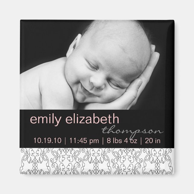 Baroque en blanc bébé fille Magnet photo (Devant)