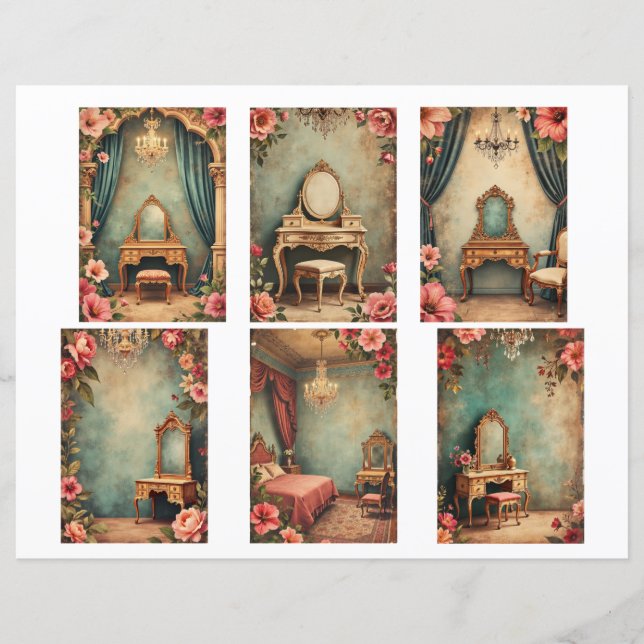 Baroque ephemera cards Scrapbook paper cutouts (Vorderseite)