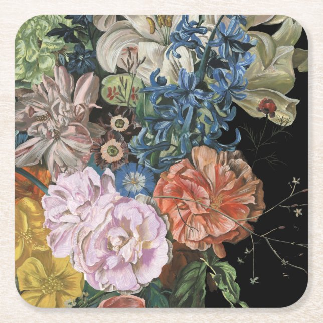 Baroque Floral - Bouquet Rechteckiger Pappuntersetzer (Vorderseite)