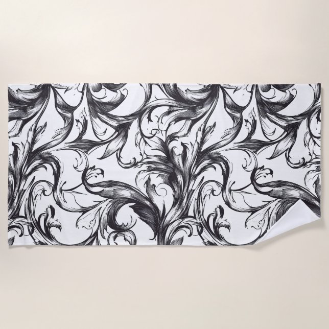 Baroque Flourish Beach Towel Strandtuch (Vorderseite)