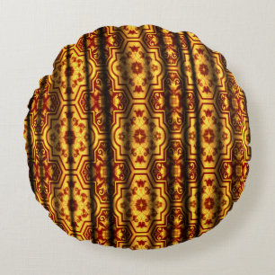 Baroque Geometric Floral Scoll Rundes Kissen