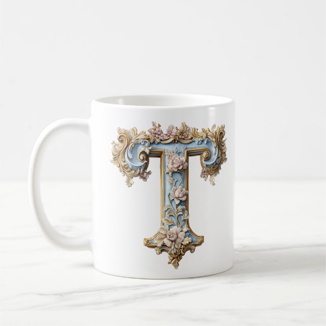 Baroque Initial 'T' Tasse für eine Kaffeeprinzessi (Links)