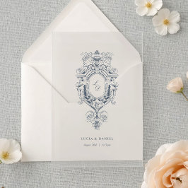 Baroque Ornament Crest Calligraphy Wedding  Acryleinladungen