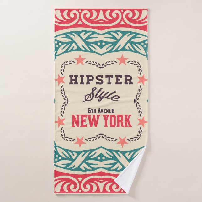 Baroque ornaments and floral details, Hipster card Badehandtuch (Badehandtuch)