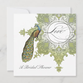 Baroque Peacock Brautparty Einladung, Wasserpark C Einladung