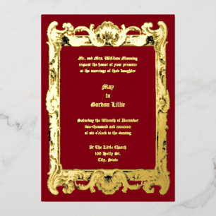 Baroque Rokoko Rocaille Frame Wedding Folieneinladung