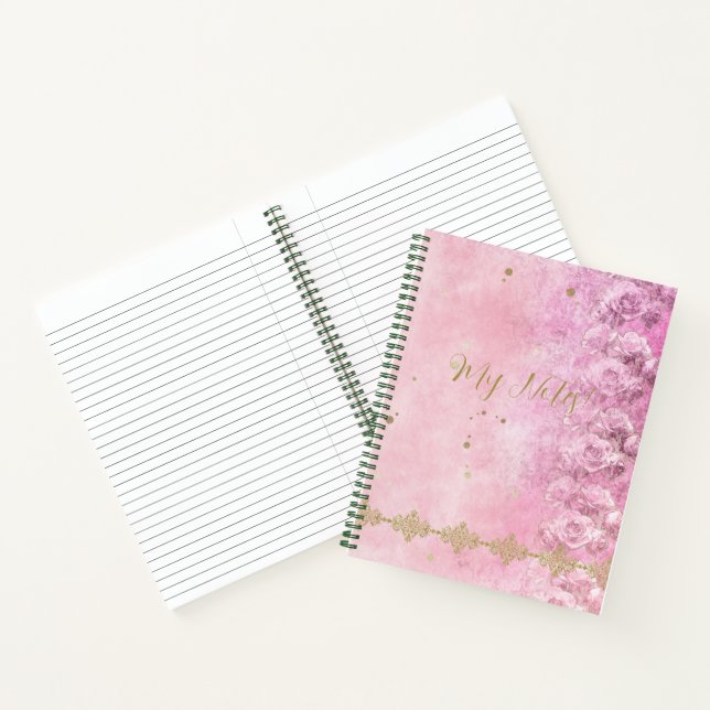 Baroque, Rose, Grunge, Damask - Carnet (Intérieur)