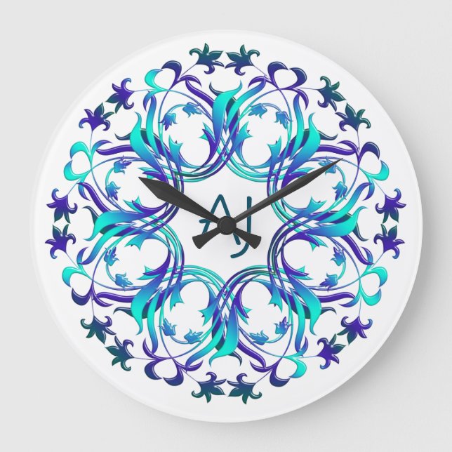 baroque style element bandana große wanduhr (Vorderseite)