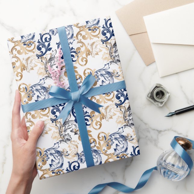 Baroque-Style Retro Classic Pattern  Geschenkpapier (Schenken)