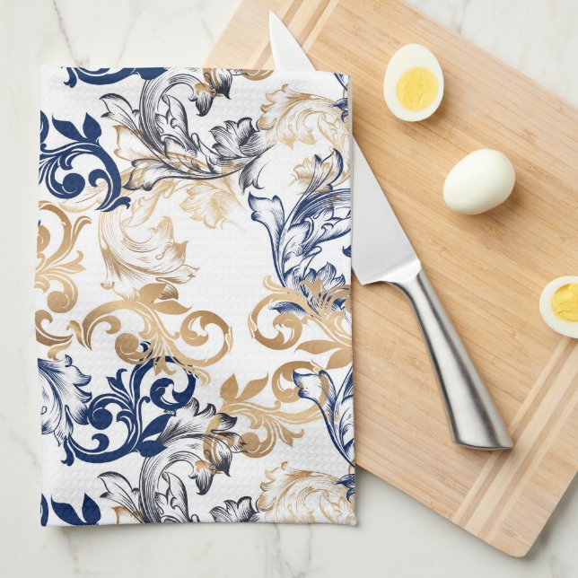 Baroque-Style Retro Classic Pattern  Geschirrtuch (Viertel Falte)