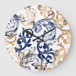 Baroque-Style Retro Classic Pattern Große Wanduhr