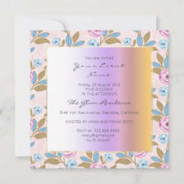 Baroque Versaille Marie Antoinette Floral Pastel Einladung