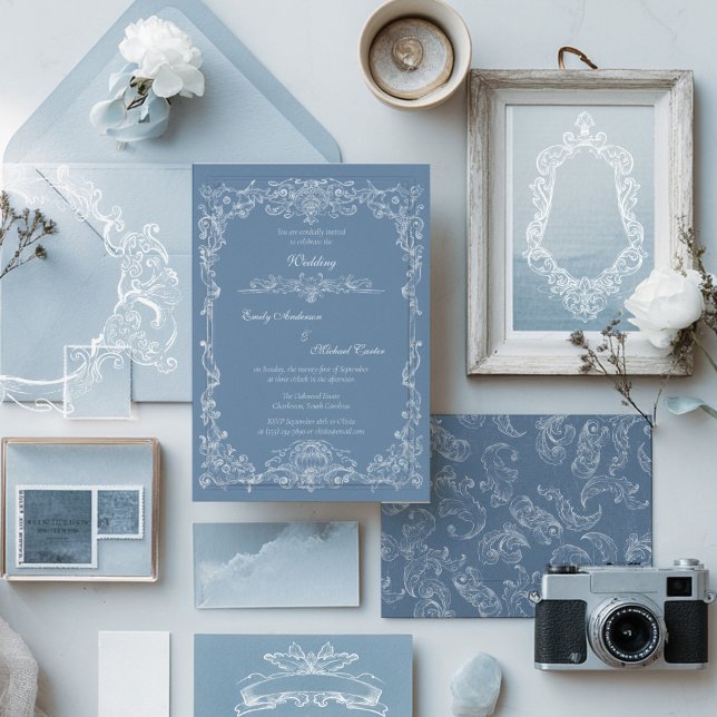 Baroque Vintage Damask Wedding Einladung (Von Creator hochgeladen)
