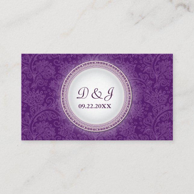 Baroque Violet Plaque Besondere Anlass Platzkarte (Vorderseite)