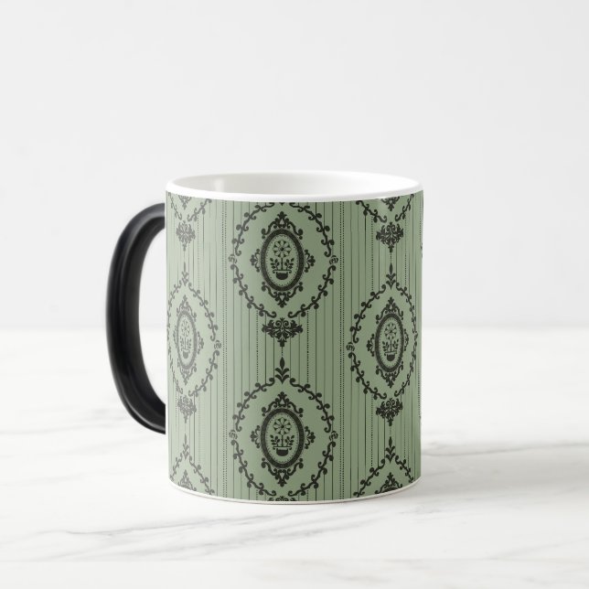 Baroque Wallpaper in Green Verwandlungstasse (Vorderseite Links)