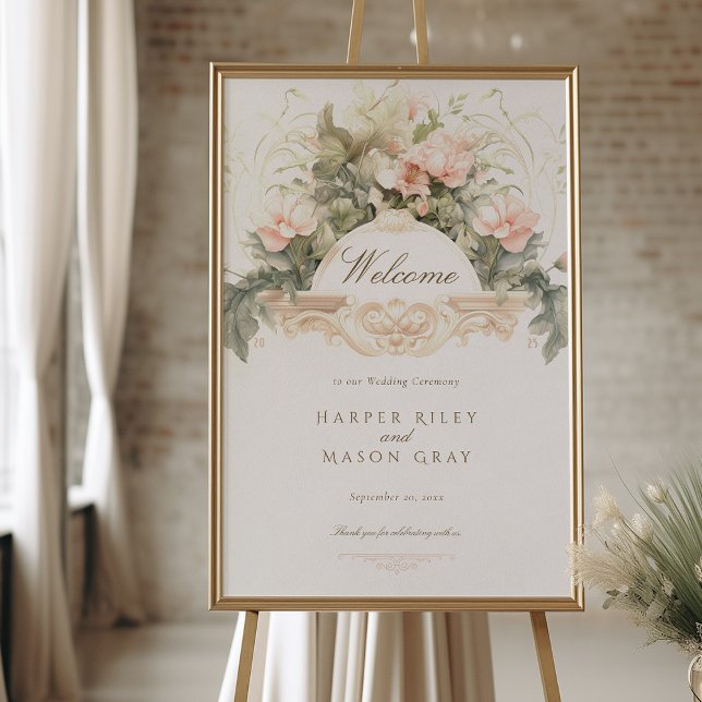 Baroque Wedding Welcome Sign Poster (Von Creator hochgeladen)