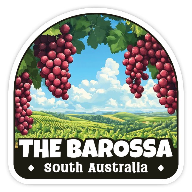 Barossa, Südaustralien-Aufkleber Aufkleber (The Barossa, South Australia arch shaped sticker.)