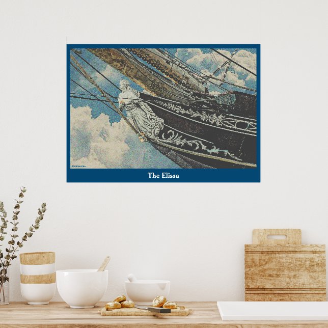 Barque Elissa Figurhead Poster (Küche)