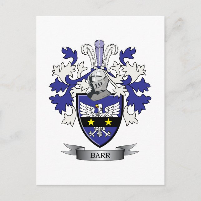 Barr-Familienwappen-Wappen Postkarte (Vorderseite)