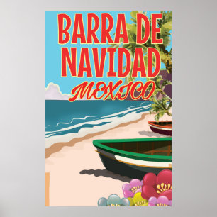 Barra de Navidad Mexique affiche de voyage