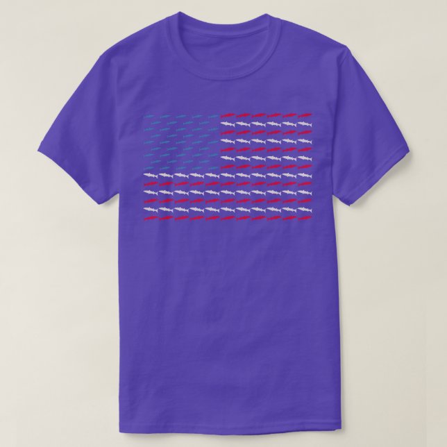 Barracuda American Flag US 4. Juli Fish USA Gi T-Shirt (Design vorne)