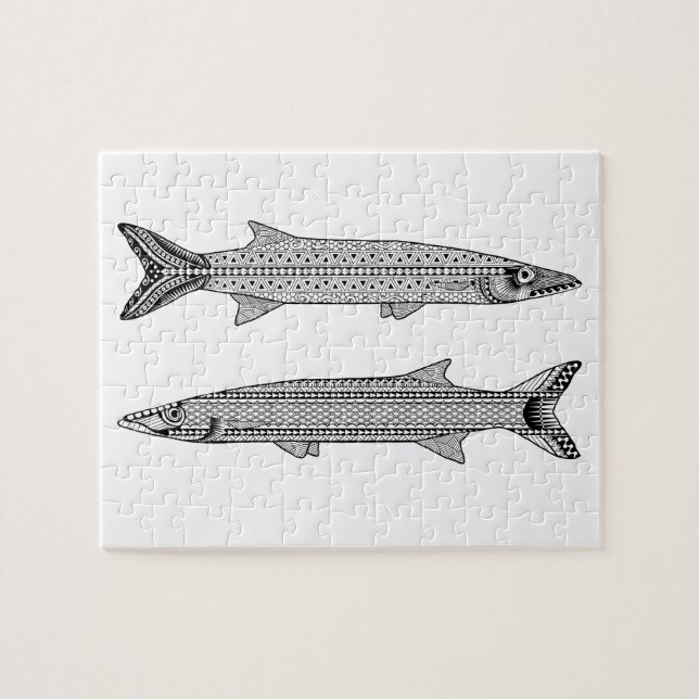 Barracuda Fisch Erwachsener Farbpuzzle (Horizontal)