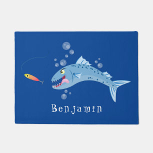 Barracuda Fisch hungriger Cartoon Fußmatte