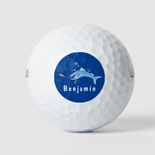 Barracuda Fisch hungriger Cartoon Golfball