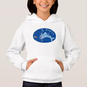 Barracuda Fisch hungriger Cartoon Hoodie