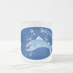 Barracuda Fisch hungriger Cartoon Mattglastasse