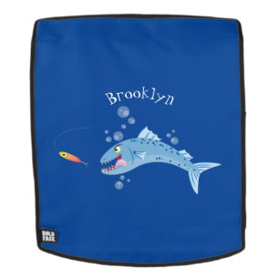 Barracuda Fisch hungriger Cartoon Rucksack