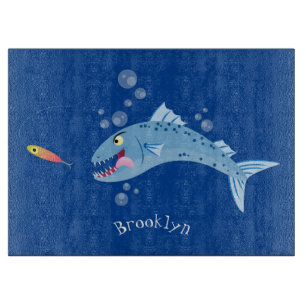Barracuda Fisch hungriger Cartoon Schneidebrett